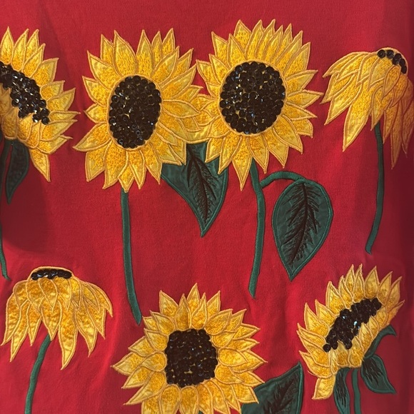 Bechamel Vintage Made in Hong Kong Sunflower Tee Shirt Fall Photo Cotton Small - Picture 3 of 5